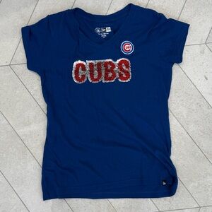Girls Chicago Cubs MLB sequin T shirt